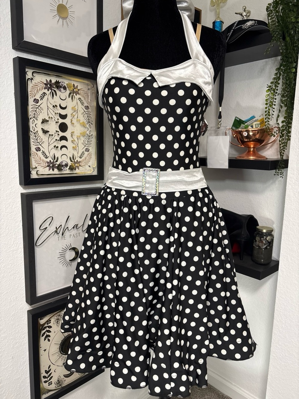 Vintage Y2k Max Studio Specialty Products Weissman Polka Dot Dress Size Medium M
